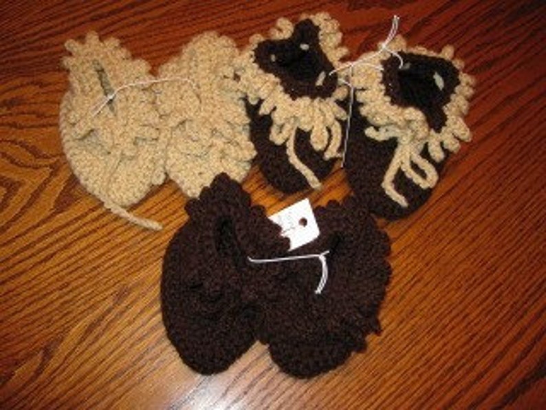 Infant/Toddler crocheted Moccasin style booties image 5