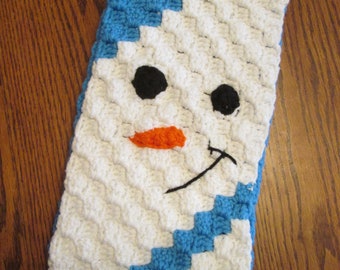 Crochet Snowman C2C Scarf