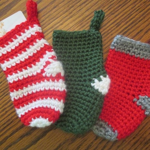 Mini calza di Natale all'uncinetto, porta carte regalo