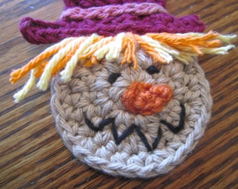 Small Crochet Scarecrow Applique