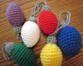 Crochet Christmas Light Bulb, Decoration, Ornament