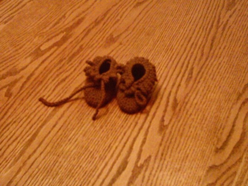 Infant/Toddler crocheted Moccasin style booties image 4