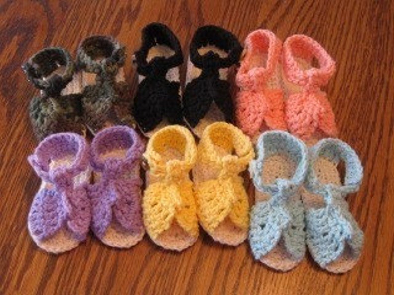 Crocheted sandals you choose colors image 1