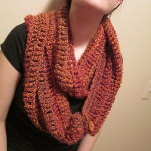 Oversized Cowl with Buttons, Women's Winter Accessories, Multicolor Scarf, Infinity Scarf image 2