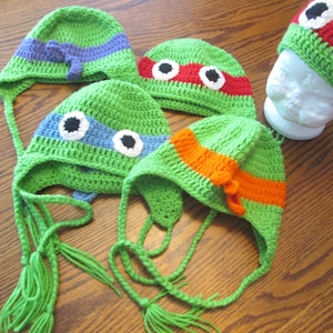 Crochet Ninja Turtle Beanie Hat