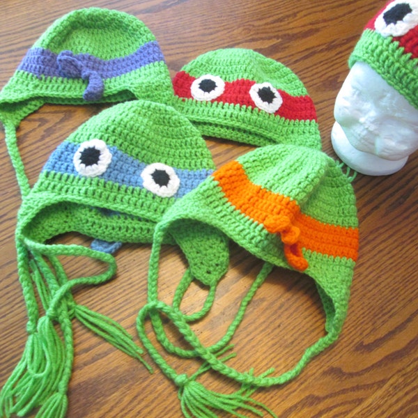 Crochet Ninja Turtle Beanie Hat