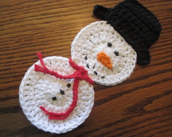 Large Crochet Snowman Applique