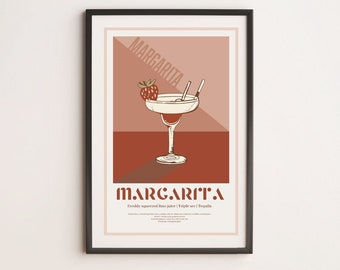 Vintage Cocktail Bar Poster | Margarita Cocktail Drink