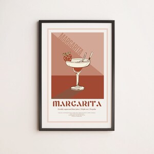 Vintage Cocktail Bar Poster | Margarita Cocktail Drink