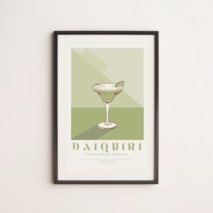 Vintage Cocktail Bar Poster | Daiquiri Cocktail Drink