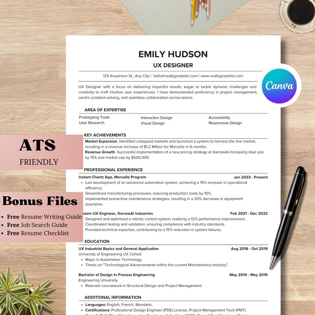 UI/UX Designer Resume 2025 | ATS Friendly Resume 2025 | Modern Resume ...