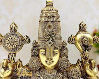 Tirupati Balaji Brass Statue Wall Hanging | Balaji Bust | Balaji Idol Wall Hanging | Tirupati Balaji wall hanging | Tirupati Balaji On Table