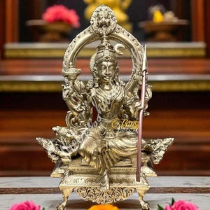 Rajarajeshwari Devi statue, Tripura Sundari Devi, Lalita Devi idol, in pure bronze panchloha for home decor, temple decor, puja room gifting