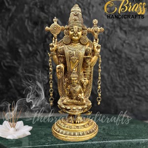 Tirupati Balaji with Padmavati statue, Vishnu Lakshmi statue, balaji with lakshmi idol for home decor, temple decor, balaji & padmavati idol