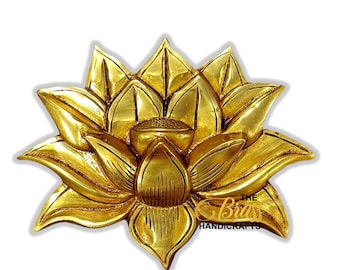 Suspension murale Lotus en laiton exquis - Un symbole de sérénité et d'élégance | Lotus sur le mur pour la décoration intérieure et cadeau | Meilleure option de cadeau