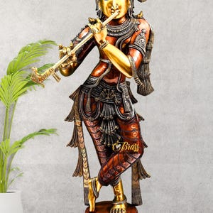 Handmade Krishna Banke Bihari ji Figurine, SHREE KRISHNA statue | Krishna Idol | Intricate Krishna Statue for home decor, large Krishna idol