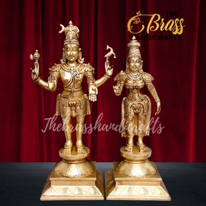 Shiv Parvati Statue in 100% Pure Brass | Brass Made Shiva Parvati Statue | Shiva Parvati Statue in pure brass Metal for home decor & gifting