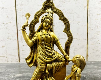 Brass Baglamukhi Devi Idol | Mahavidya | Powerful Goddess | Remove Negative Energy | Protector for Home | Maa Bagla Mukhi Statue