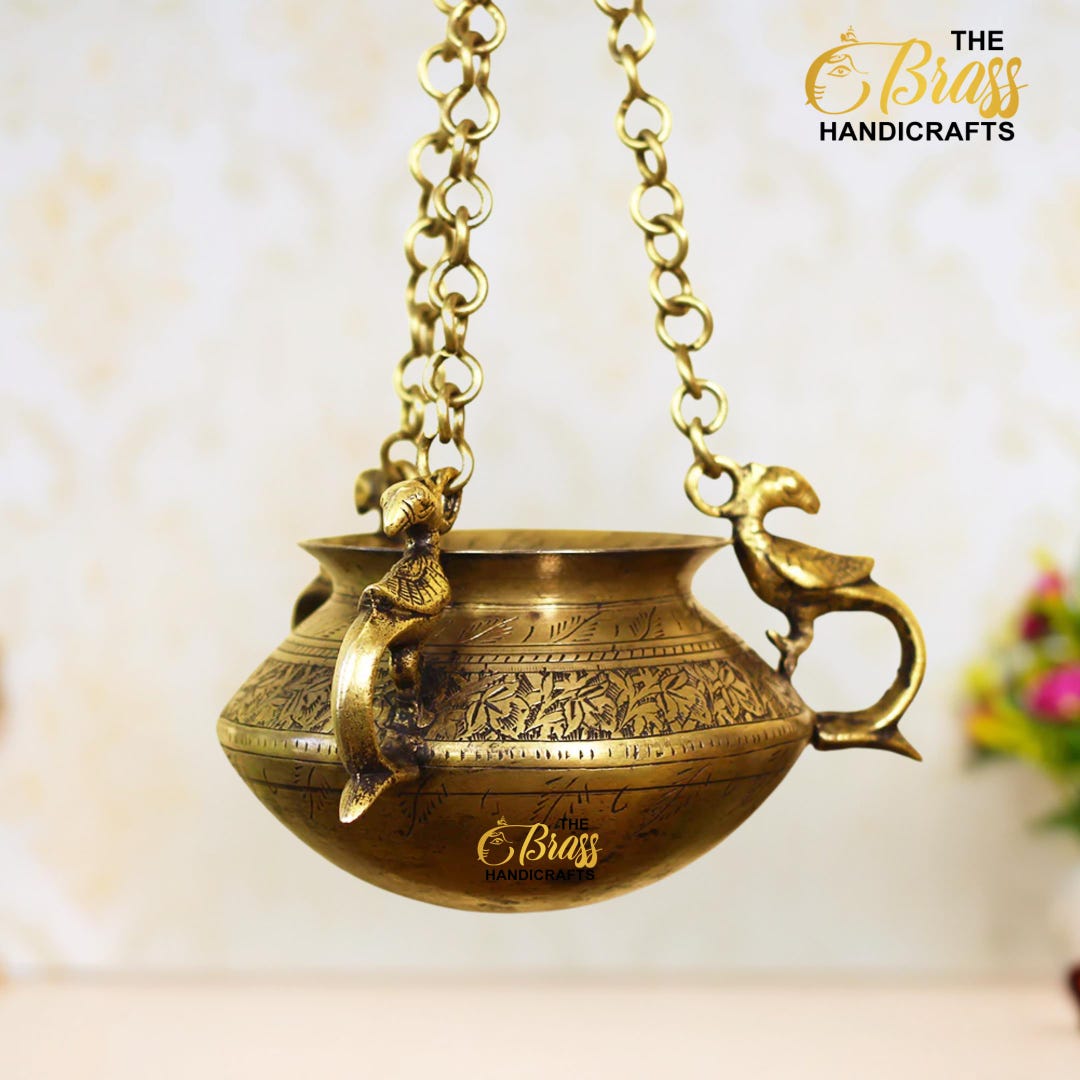 Vintage Brass Hanging Planters | Brass Planters for Home Decor ...