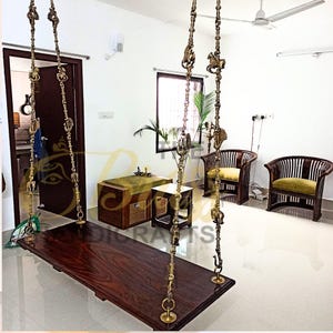 Brass Indian Swing Chain Set – Royal Antique Home Décor for Traditional and Modern Spaces | Indian Indoor Swing | Oonjal Swing Jhula Chain