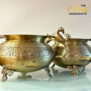 Vintage Handcrafted Brass Pot – Unique Home Decor Accent, 6.5x10 Inches | Brass Indoor vase | Vintage Home decor and Gifting - By TBH