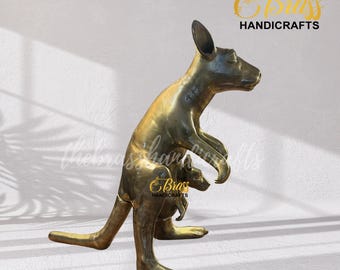 Vintage Brass Kangaroo Statue: Australian Wildlife Decor, 36-Inch, Pure Brass Kangaroo Statue for home decor, garden decor & decoration