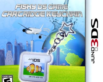 Frutiger Aero Fishy Keychain: Glitter Clownfish DS Cartridge