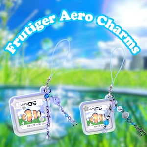 Clownfish DS game cartridge, Y2K aesthetic phone/bag charm 2000s Inspired FRUTIGER AERO charms
