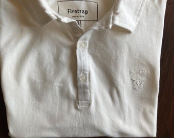 Firetrap White soft fabric Polo Shirt,  Men&#39;s Fashion, Designer Shirt, Classic Staple, Retro Style