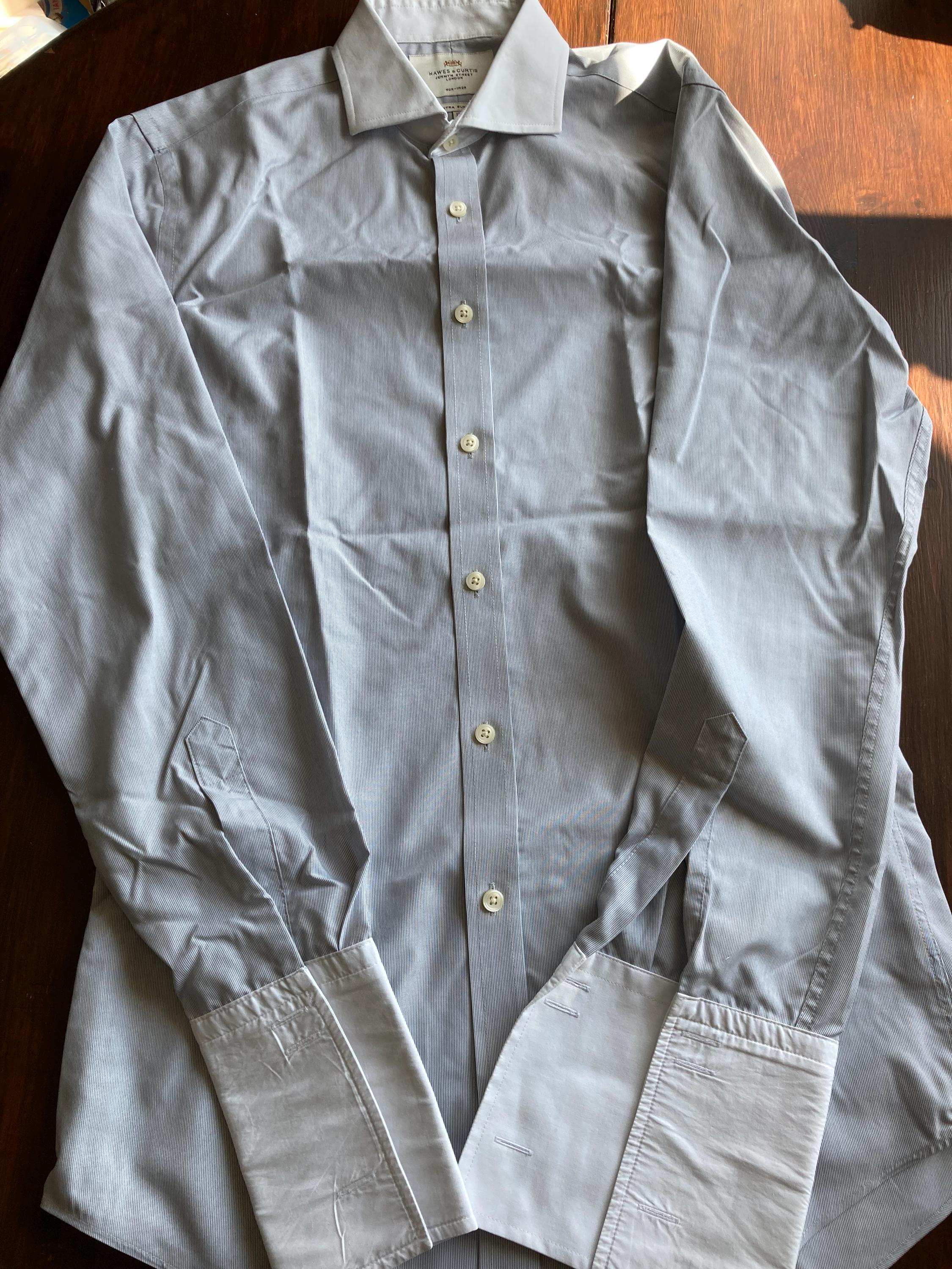Vintage Hawes \u0026 Curtis Blue Cotton Dress Shirt: Jermyn Street, Size 15.5-35  - Etsy, image size:2250x3000