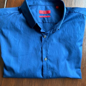 Hugo Boss Extra-slim-fit shirt XL , Mens Casual Shirt, Summer Shirt, Lightweight Top Cotton