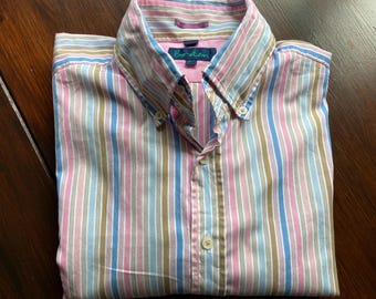 Boden  Pink  Striped Shirt, Cotton  Fabric Size Medium XL 50 chest