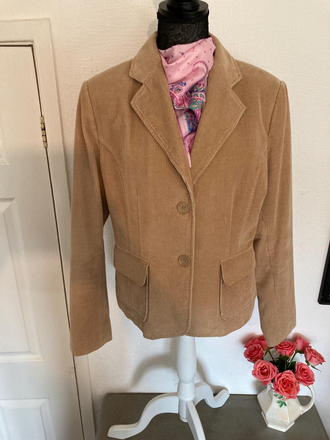 Marks and Spencer ST MICHAEL Corduroy Jacket Men's S size cotton brown type Vintage Second Hand