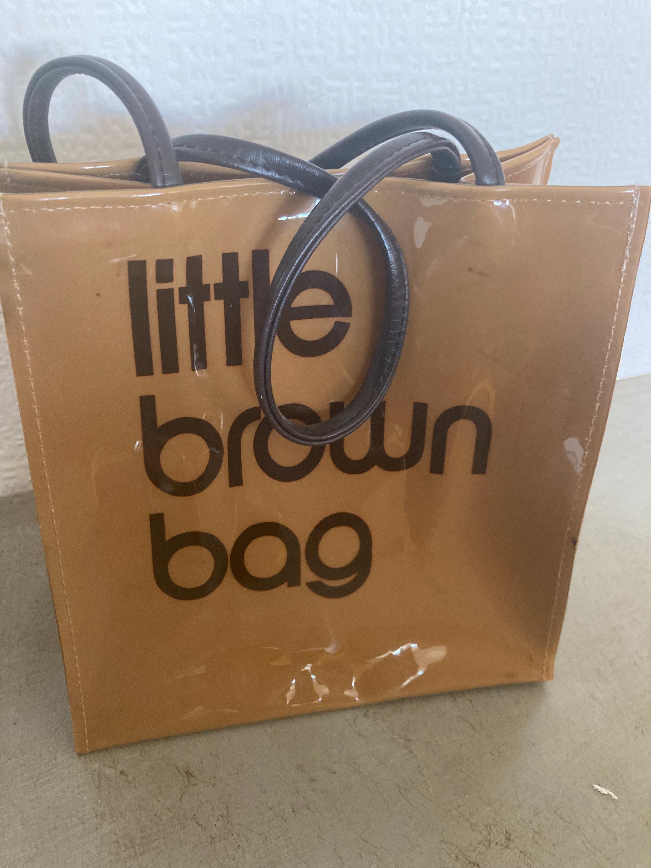 Bloomingdale's Little Brown Bag Strong PVC Lunch Tote Shopping Bag