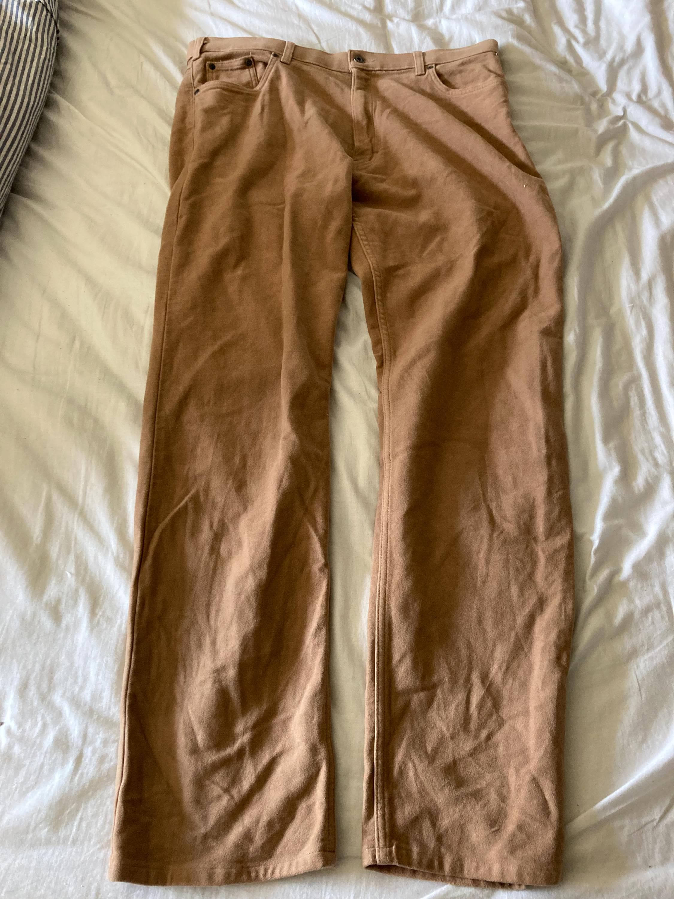 Marks Spencers mole skin effect camel colour jeans unisex chinos