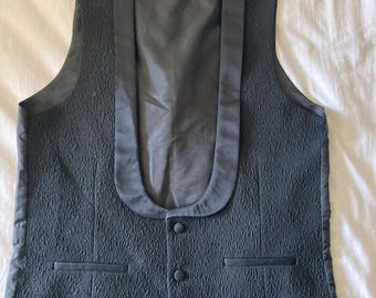 Bolongaro trevor black crepe Style waistcoat vest nwot