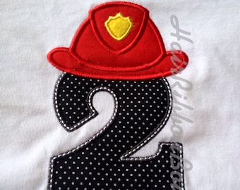 Personalized Fire Fighter Birthday Embroidered Shirt - Personalized Birthday Shirt - Fire Fighter Monogram Shirt