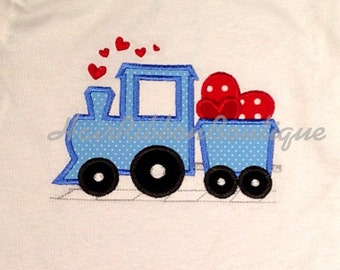 Valentine Embroidered Shirt -Valentine Train Shirt - Personalized Shirt - Valentine Shirt