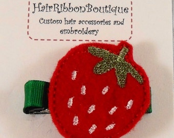 Felt Red Summer Strawberry Hair Clip