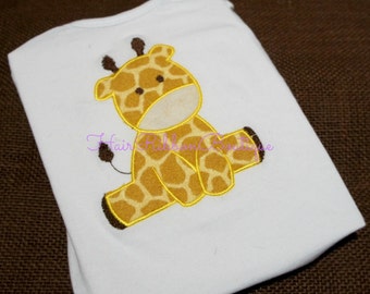 Giraffe Embroidered Shirt - Giraffe Shirt - Personalized Shirt - Baby Giraffe body suit