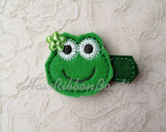 Frog Felt Hair Clip- Frog Hair Clip