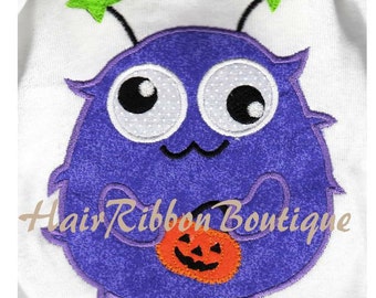 Halloween Monster Shirt - Embroidered Shirt - Monster Shirt - Halloween shirt - Monster Trick or Treat Shirt