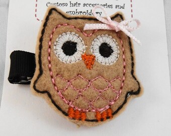 Owl Felt Hair Clip