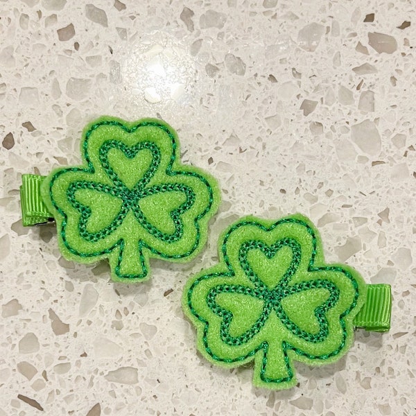 Light Green Shamrock Hair Clip