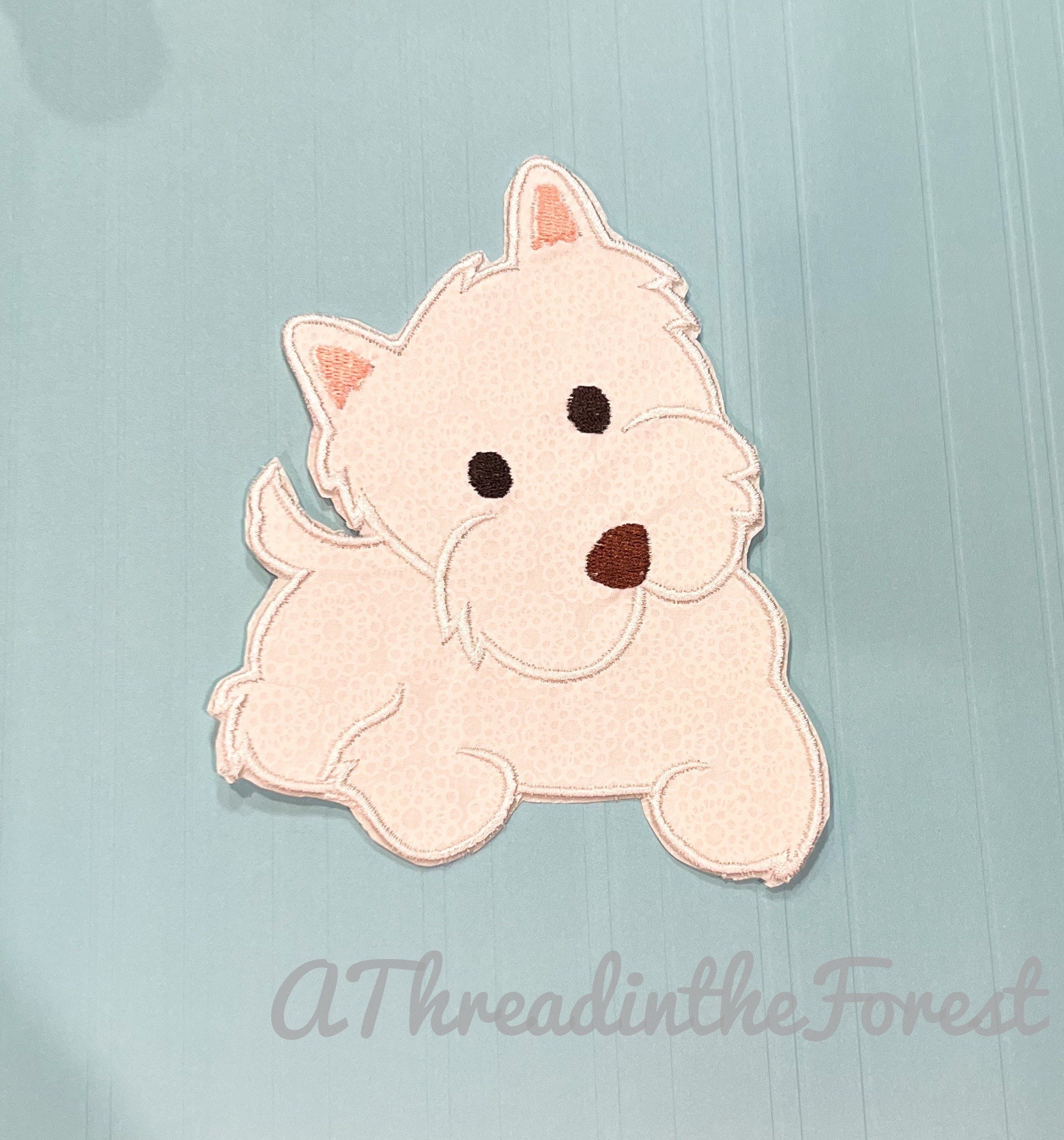 Dog Girl With Valentine's Day Heart Light Sketch Machine Embroidery Design  Westie West Highland