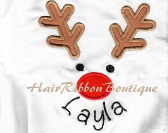 Personalized Reindeer Shirt  - Christmas Shirt - Embroidered Christmas Shirt - Personalized Name Shirt