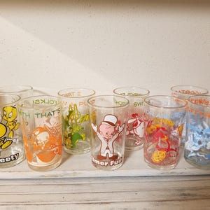 Choice of 9 Vintage 1970&#39;s Warner Bros. Jelly Glasses