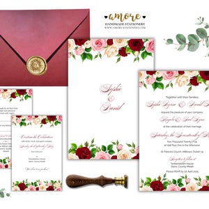 5x7" Floral Wedding Suite | RSVP Card, Day Two Card, Thank You Card, Evening Invite Included | Editable | Printable | Template |