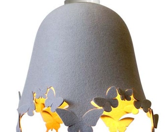 DELIGHT LACIE Wool Felt Butterfly - LAMPSHADE - cream, grey or other colours