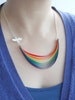 Here Comes the Sun - rainbow, dove and last drop of rain - NECKLACE - Made to order 